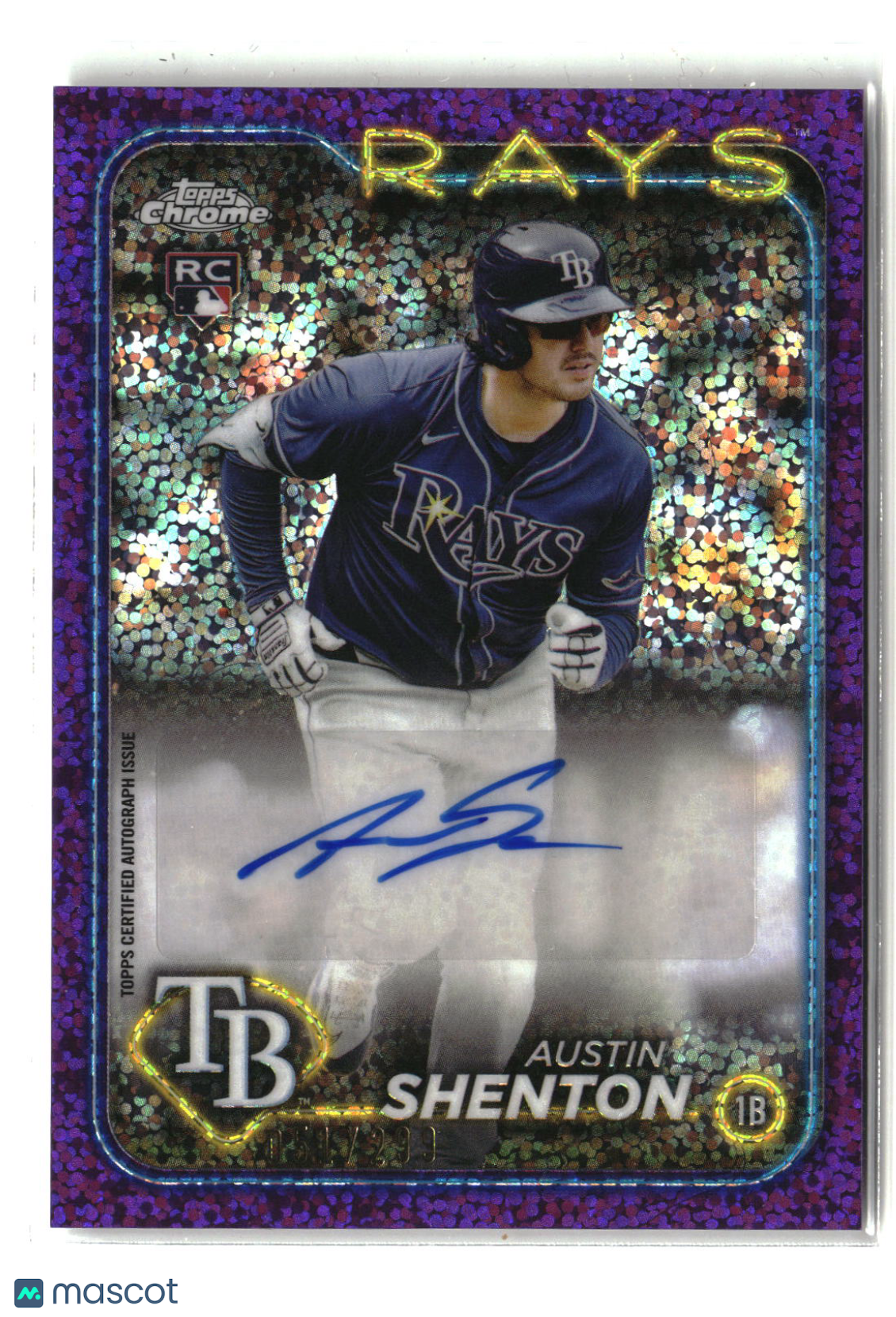 Austin Shenton 2024 Topps Chrome Update Auto Purple Speckle #AC-ASH #/299