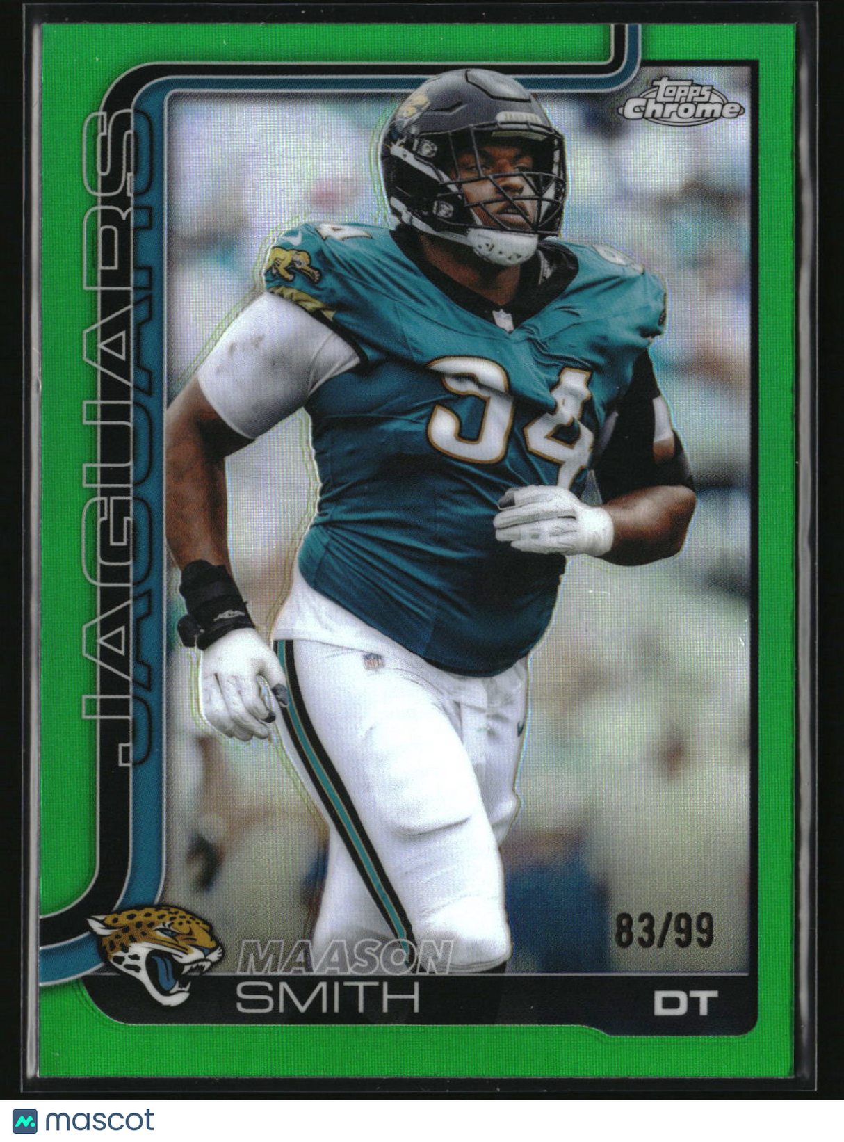Maason Smith 2025 Topps Chrome Green Refractor #140 #/99