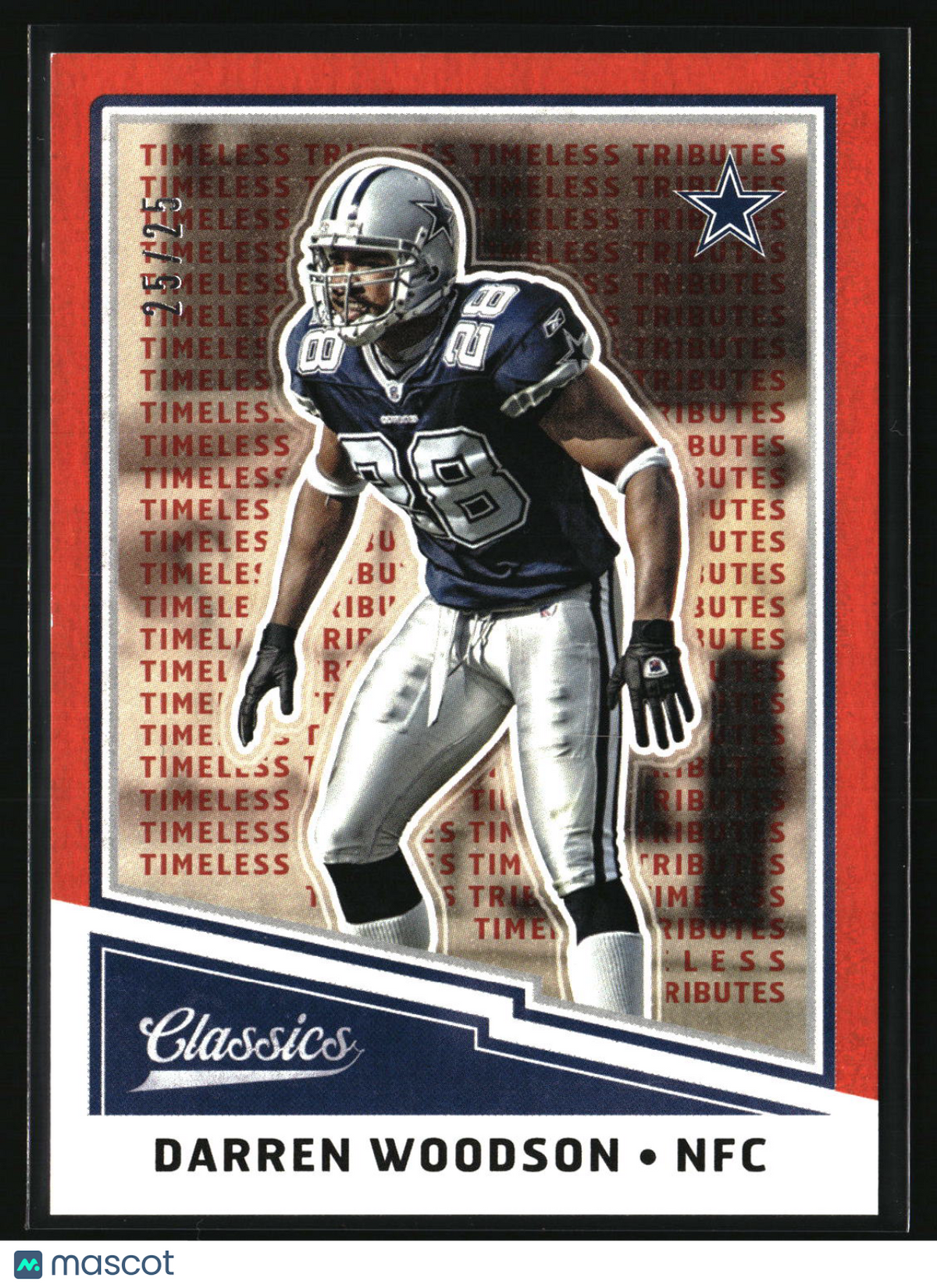 Darren Woodson 2017 Panini Classics Timeless Tributes Orange #108 #/25