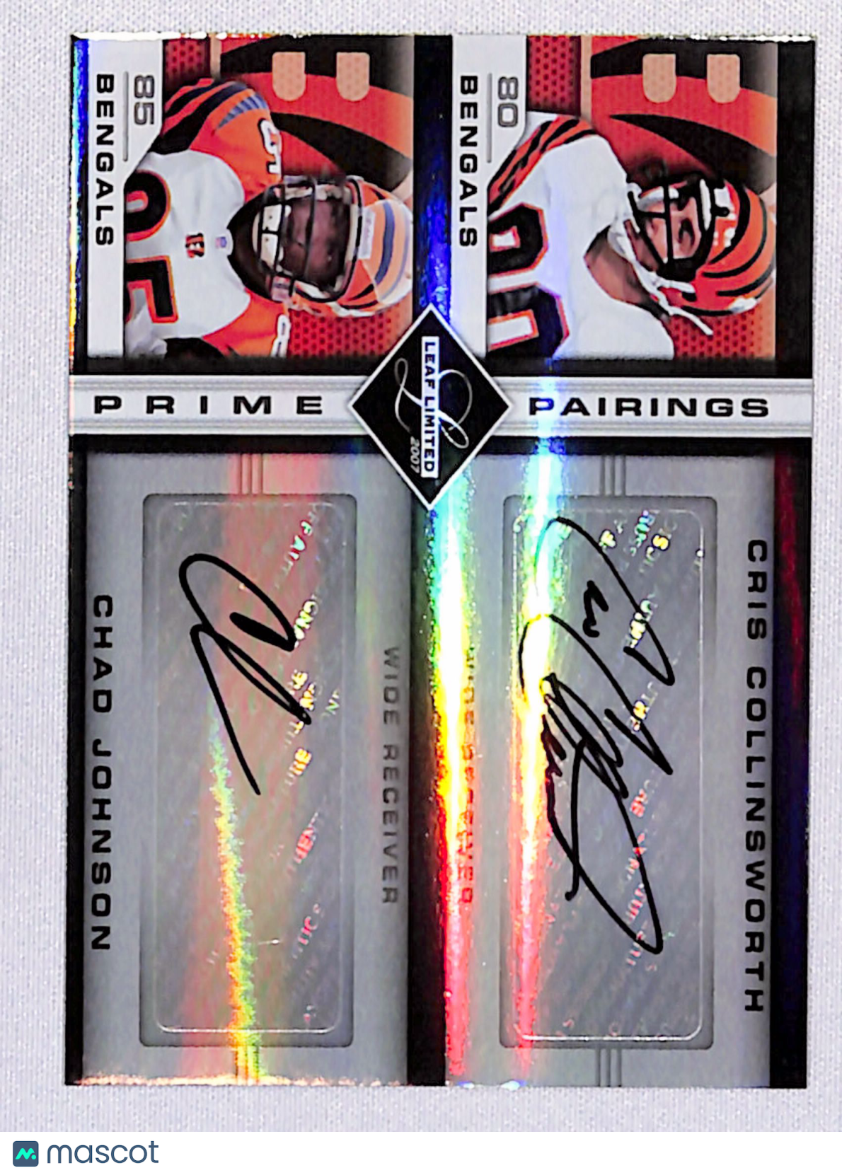 Cris Collinsworth / Chad Johnson 2007 Leaf Limited Prime Pairings Auto PP-11 /25