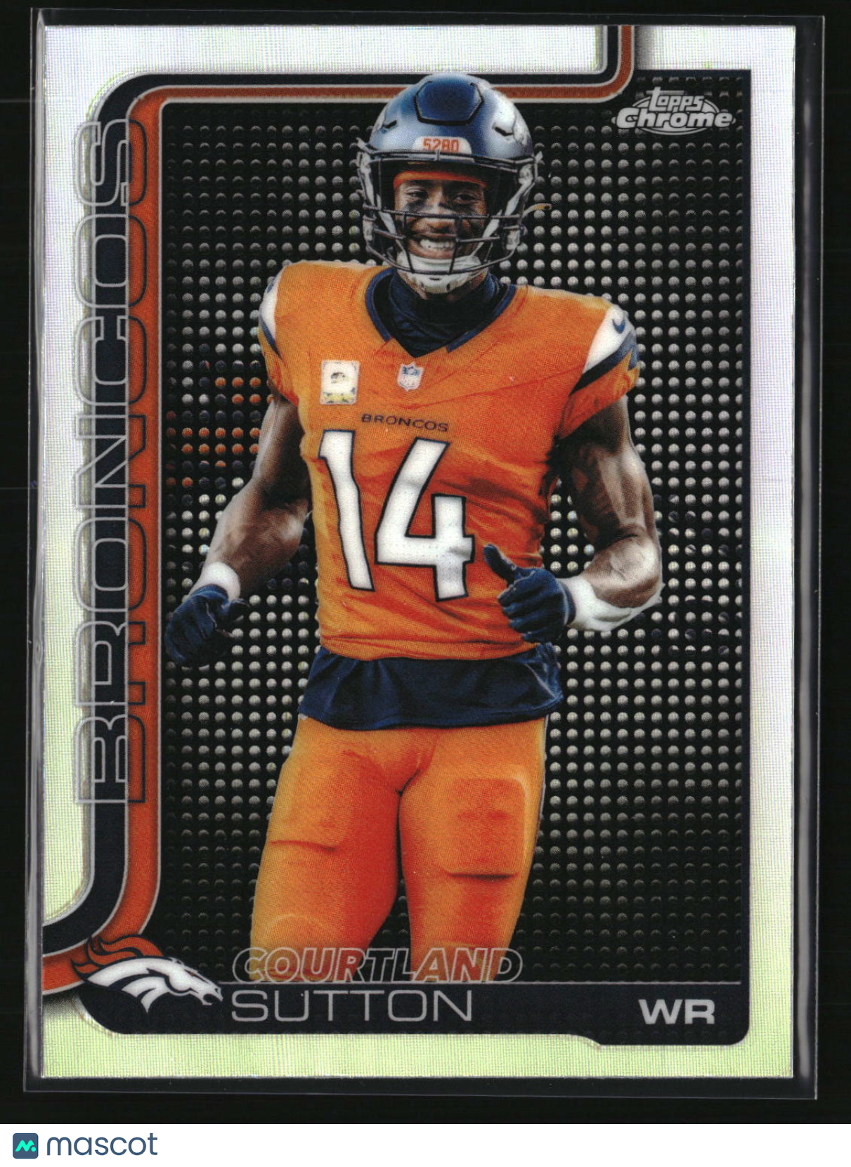 Courtland Sutton 2025 Topps Chrome Football Lightboard Logo Variation SSP #86