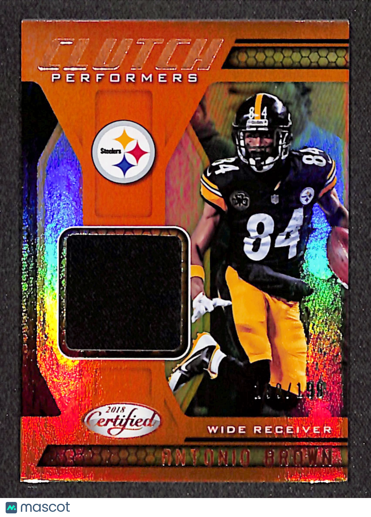 Antonio Brown 2018 Panini Certified Clutch Performers Mirror Orange #CP-AB #/199