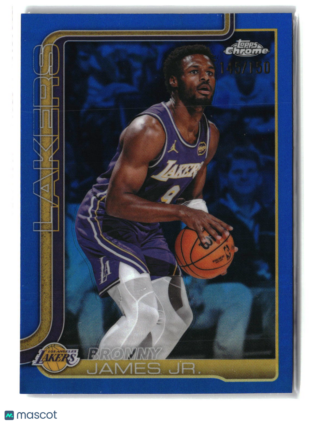 Bronny James Jr. 2025-26 Topps Chrome Update Blue Refractor #103 #/150