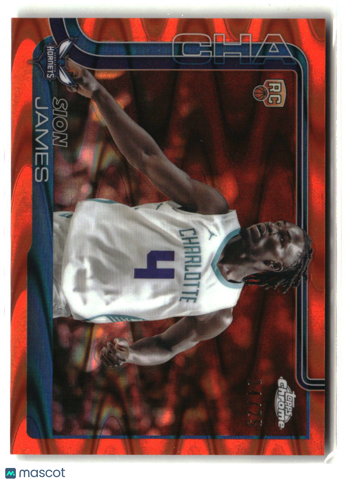 Sion James 2025-26 Topps Chrome Orange RayWave Refractor #283 #/25