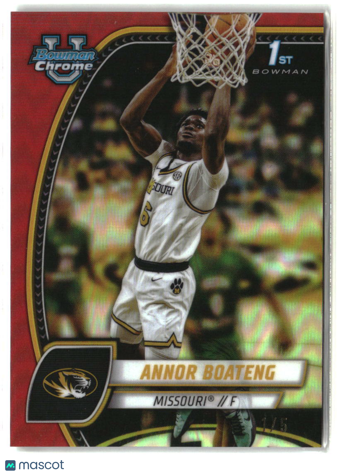 Annor Boateng 2024-25 Bowman University Chrome Red Refractor #7 #/5