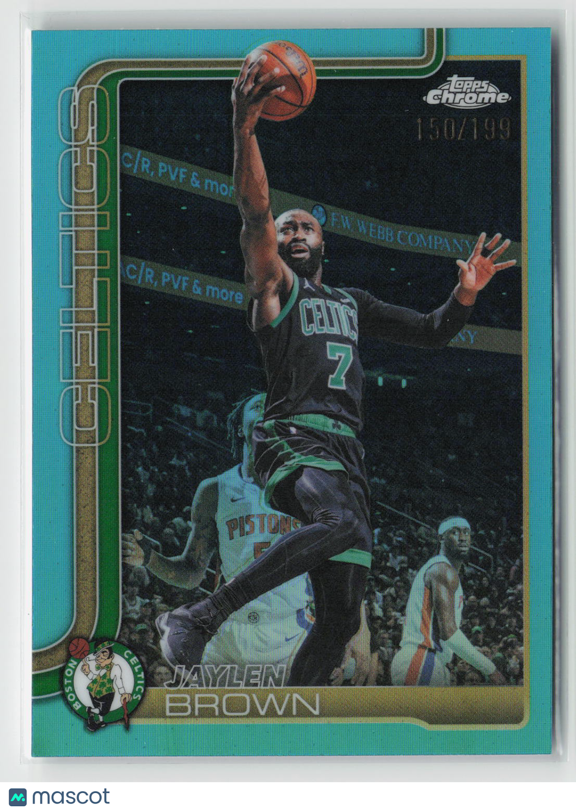Jaylen Brown 2025-26 Topps Chrome Update Aqua Refractor #9 #/199
