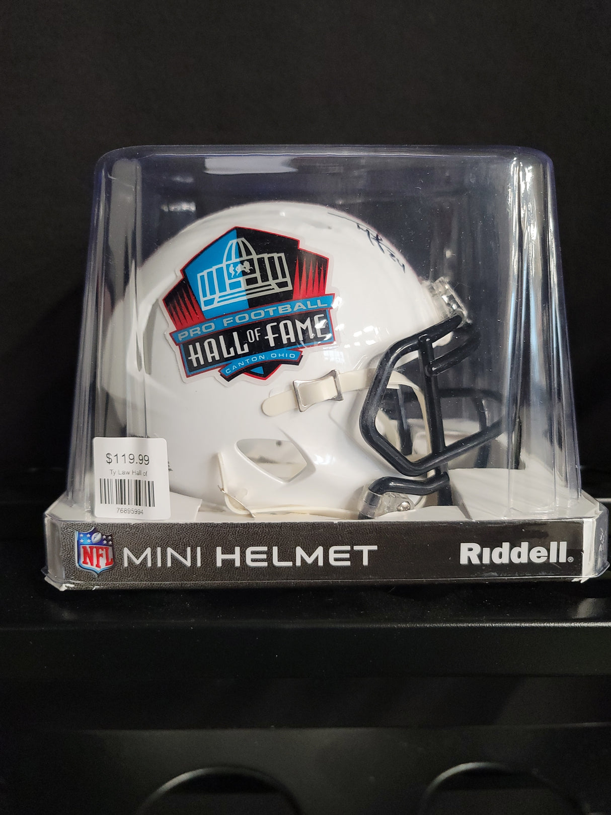 Ty Law Autographed Hall of Fame Mini Helmet