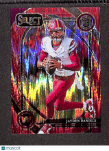 Load image into Gallery viewer, Jayden Daniels 2024 Panini Select Red Prizm Shock #217 /249
