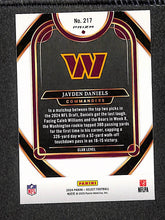 Load image into Gallery viewer, Jayden Daniels 2024 Panini Select Red &amp; Blue Prizm Shock #217 RC
