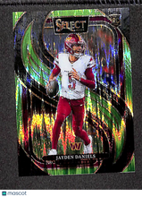 Load image into Gallery viewer, Jayden Daniels 2025 Panini Select Neon Green Prizm Shock #112 /499
