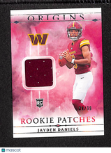 Load image into Gallery viewer, Jayden Daniels 2024 Panini Origins Rookie Patches Red #RPT-JDA /99
