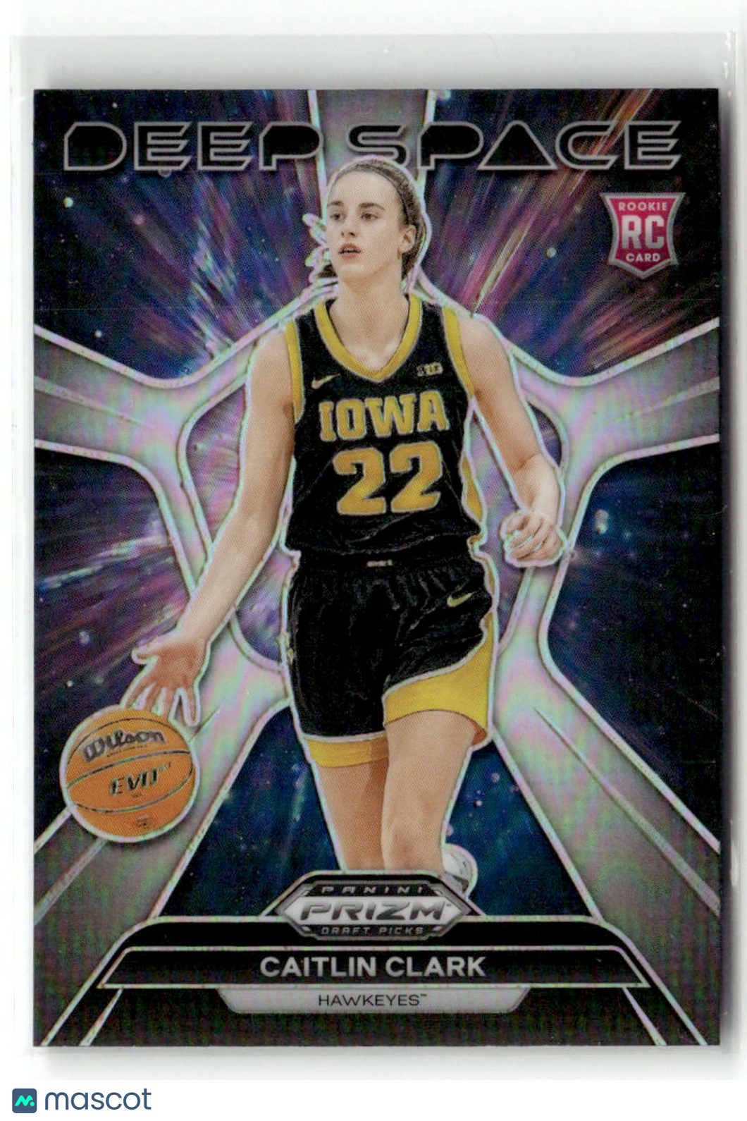 Caitlin Clark 2024 Panini Prizm Draft Picks Deep Space Silver Prizm #8 RC