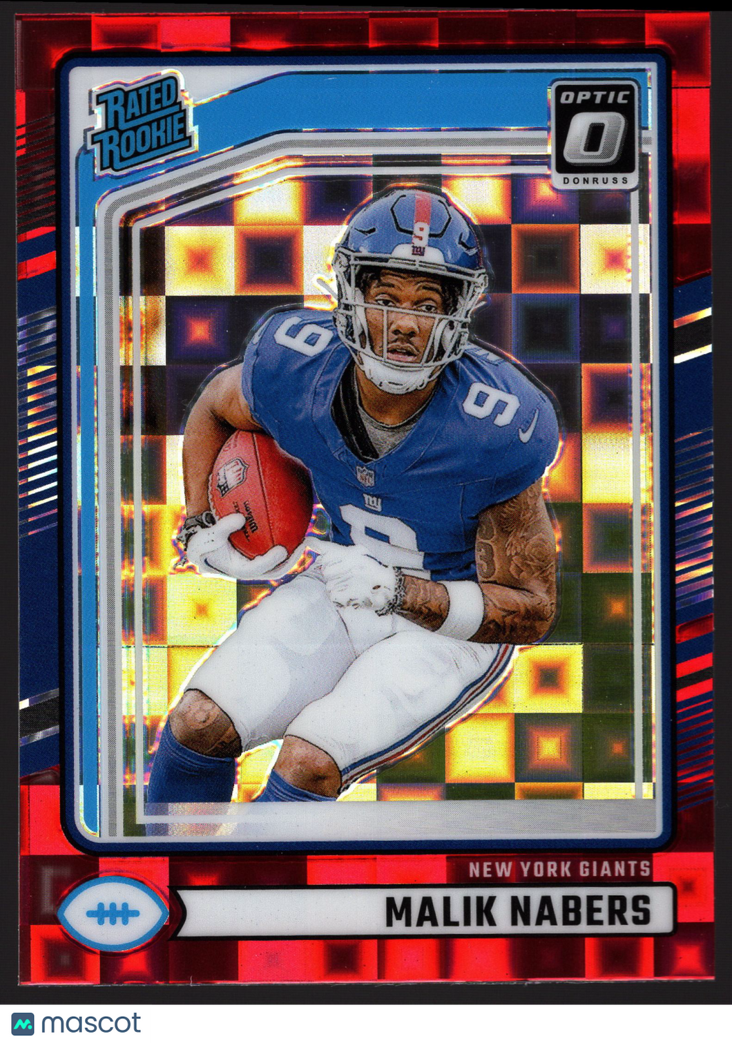 Malik Nabers 2024 Panini Donruss Optic Rated Rookies Preview Red Pandora #383