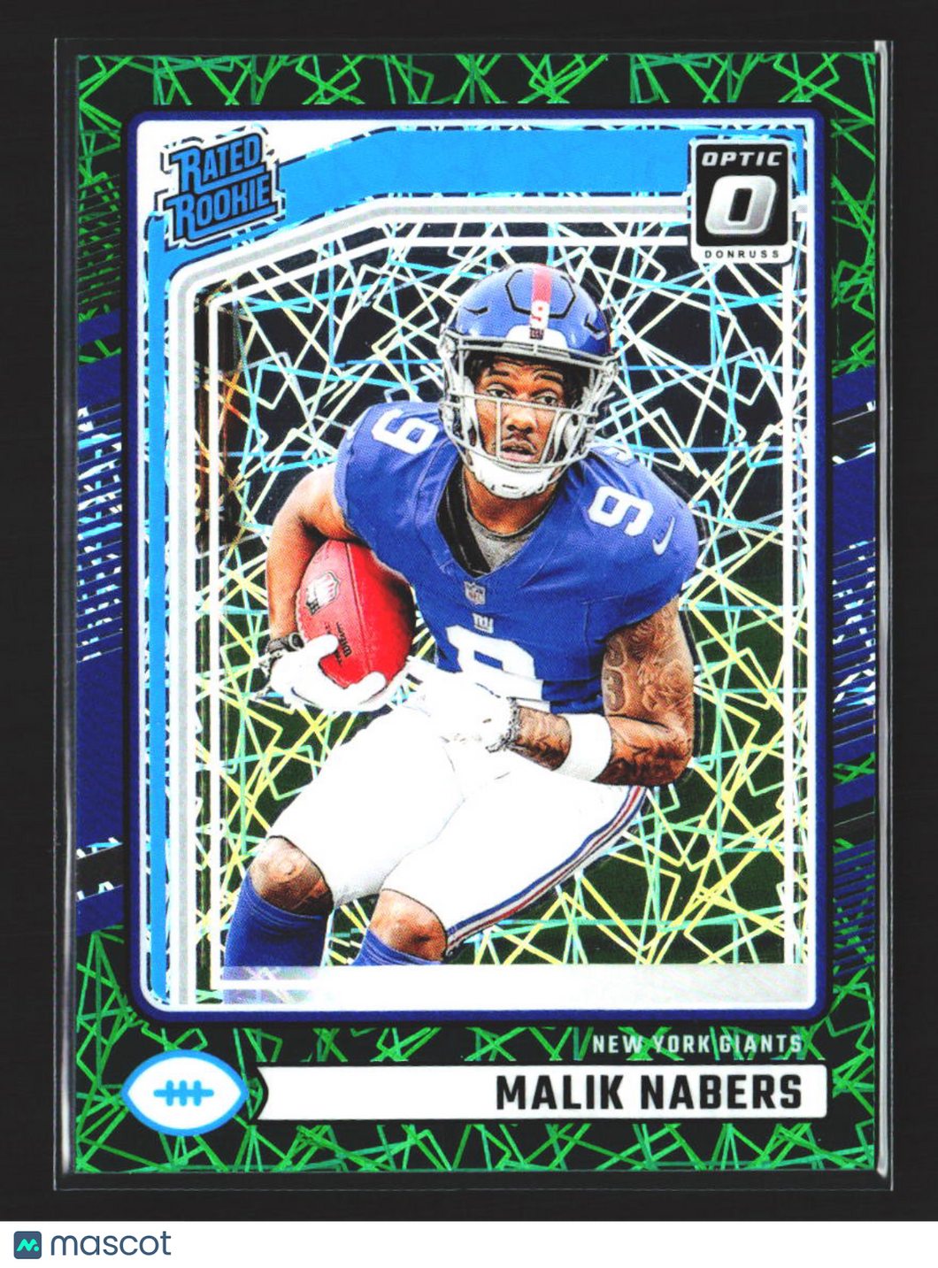 Malik Nabers 2024 Donruss Optic Prizm Rated Rookie Preview Green Velocity #383