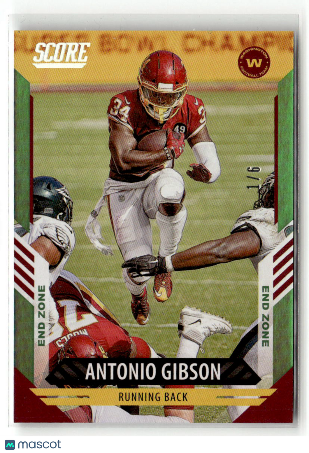 Antonio Gibson 2021 Panini Score End Zone #80 /6