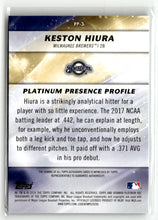 Load image into Gallery viewer, Keston Hiura 2018 Topps Bowman Platinum Presence Autographs #PP-3 18/50
