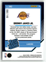 Load image into Gallery viewer, Bronny James Jr. 2024-25 Panini Donruss Optic Basketball Green Shock #282 /149
