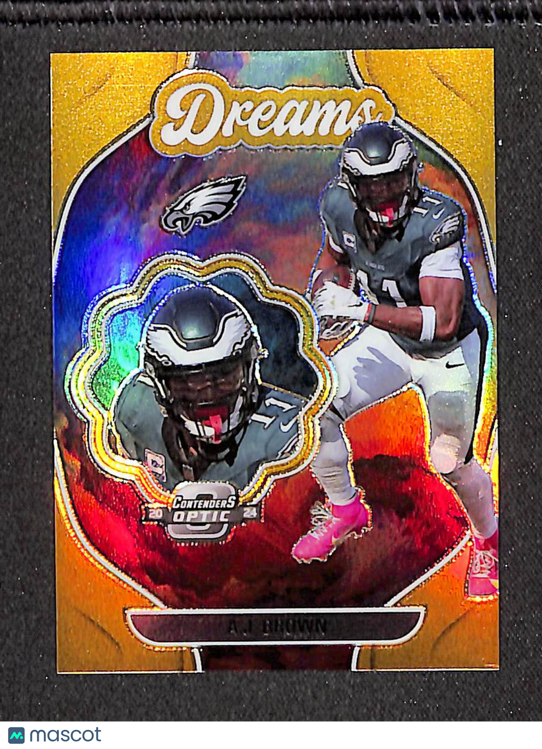 A.J. Brown 2024 Panini Contenders Optic Dreams Gold #D-ABN 09/10