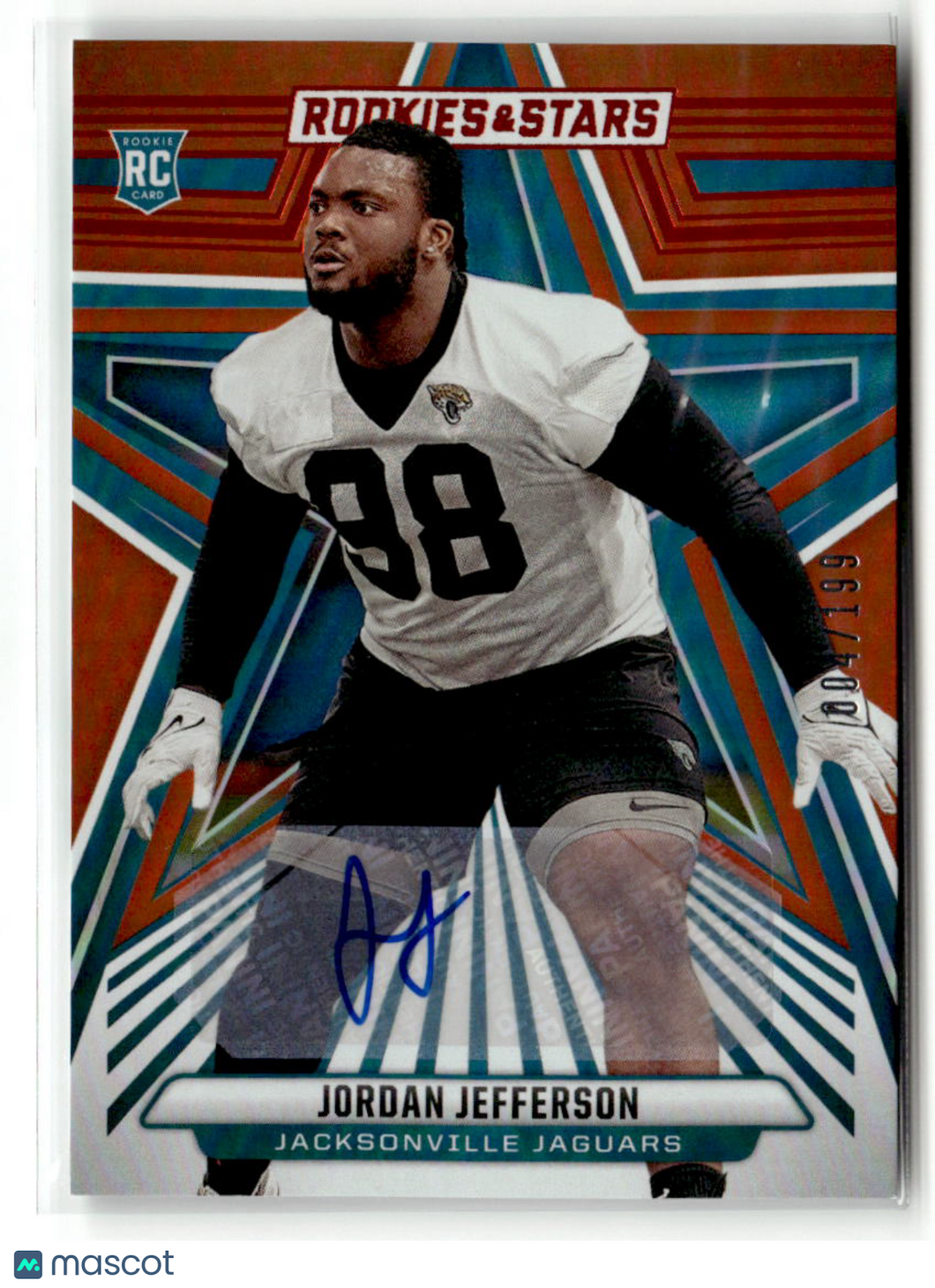 Jordan Jefferson 2024 Panini Rookies & Stars Signatures Orange #159 /199 RC
