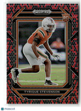 Load image into Gallery viewer, Tyrique Stevenson 2023 Panini Prizm Draft Picks Red Black Snake Skin #195 RC
