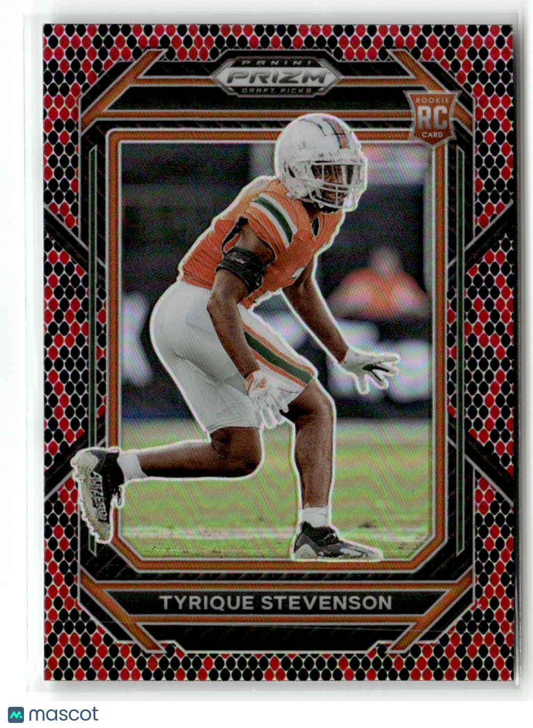 Tyrique Stevenson 2023 Panini Prizm Draft Picks Red Black Snake Skin #195 RC