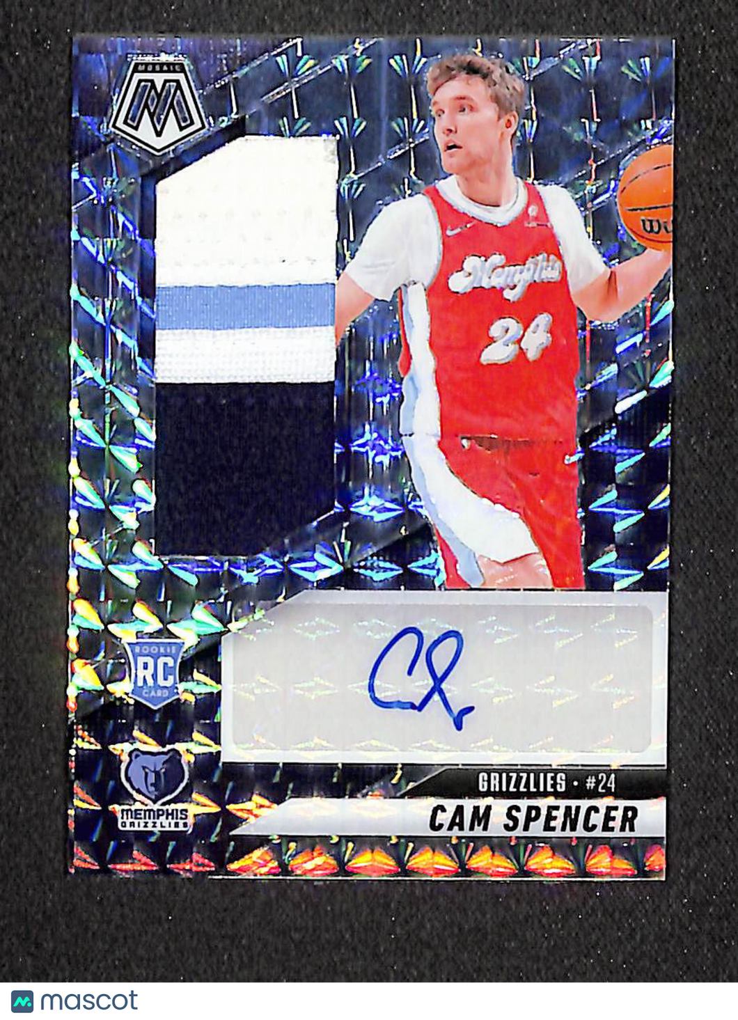 Cam Spencer 2024-25 Panini Mosaic Rookie Jersey Autographs #RJA-CAM Patch RC