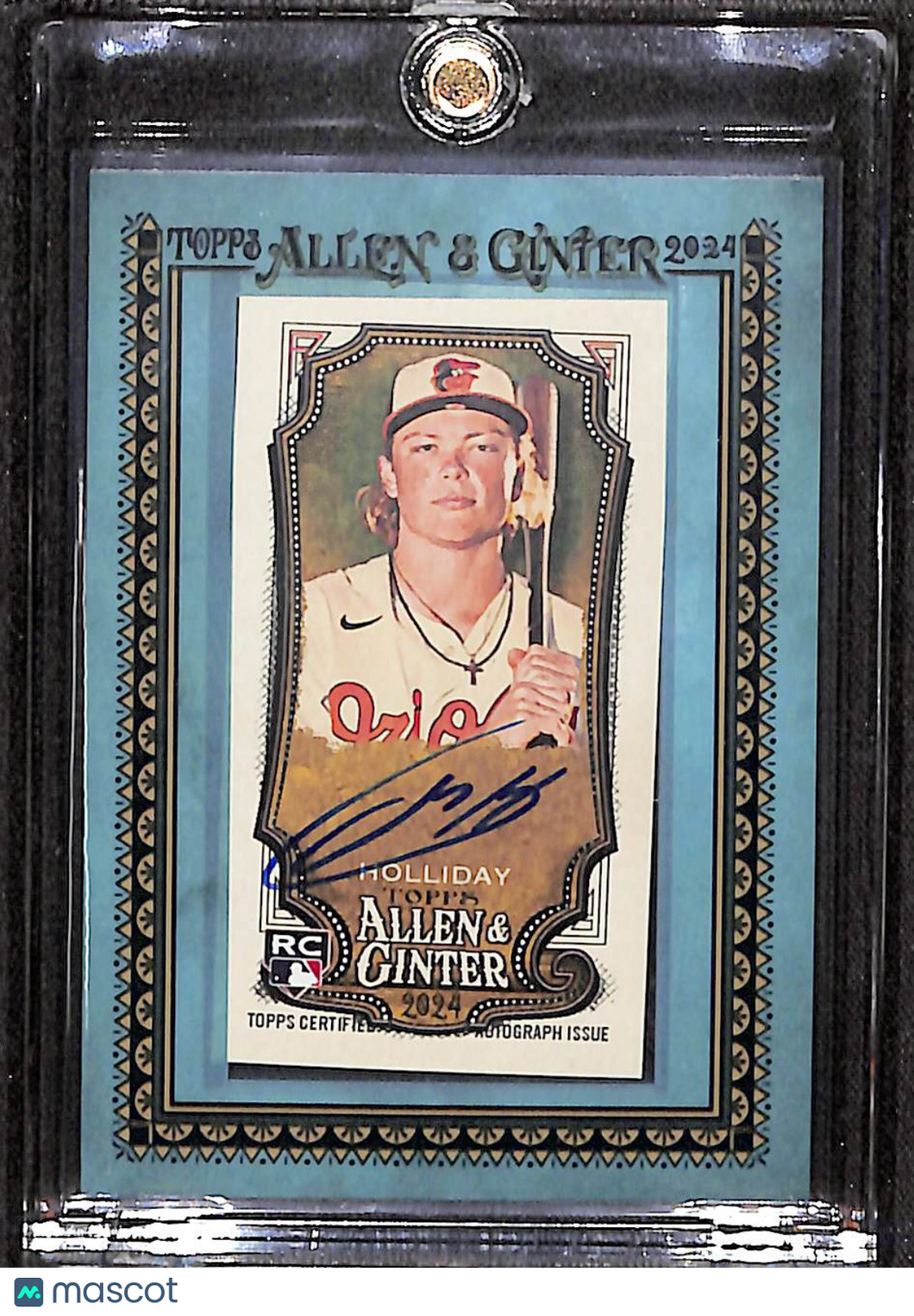 Jackson Holliday 2024 Topps Allen & Ginter Framed Mini Autographs Blue MA-JH /50