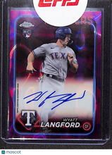Load image into Gallery viewer, Wyatt Langford 2024 Topps Chrome Rookie Auto Lava Magenta/Purple RA-WL /299

