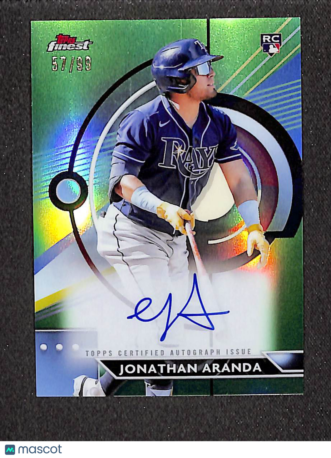Jonathan Aranda 2023 Topps Finest Autographs Green Refractor #FA-JA /99