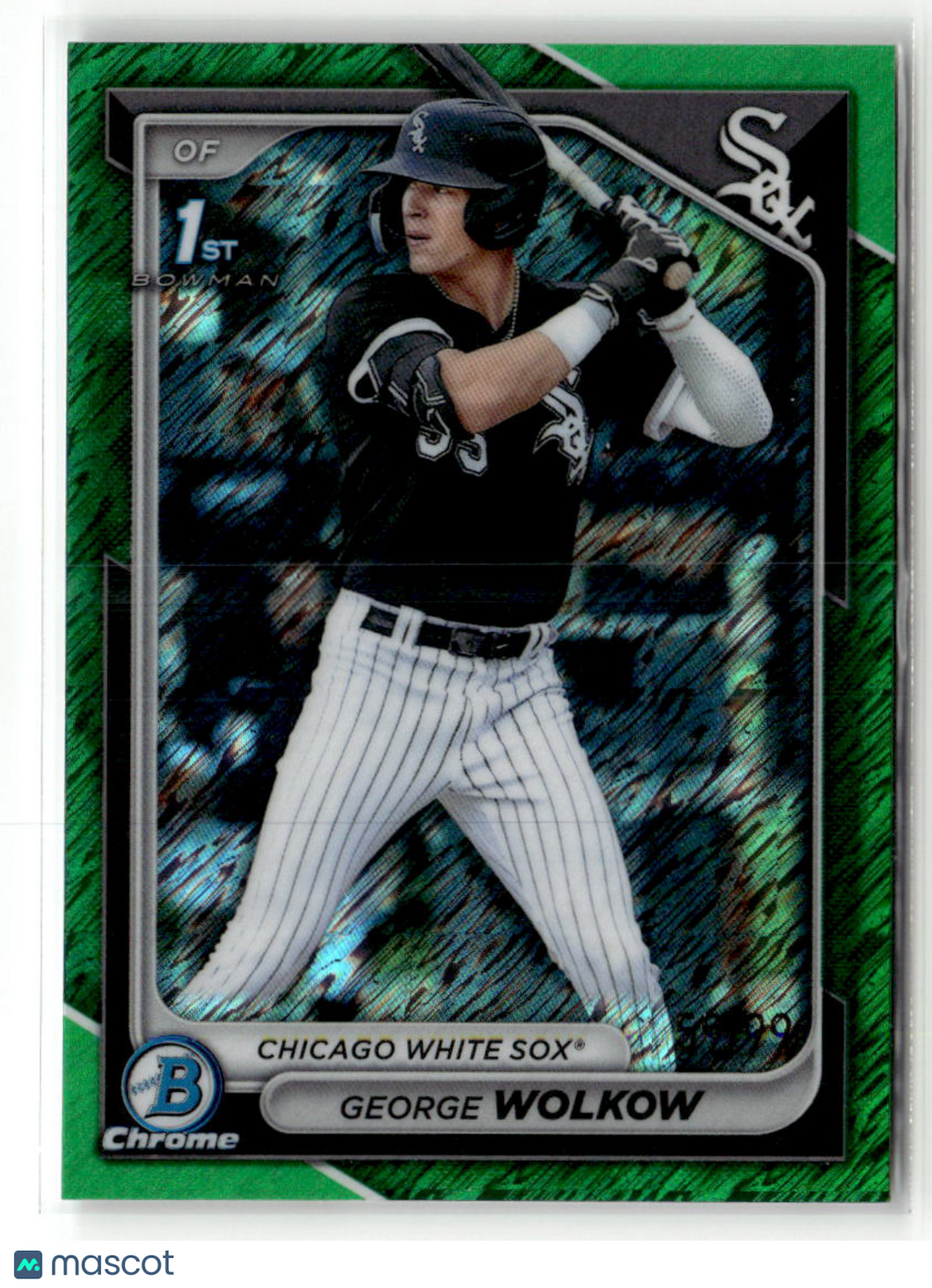 George Wolkow 2024 Bowman Chrome Prospects Green Shimmer Refractors #BCP-144 /99
