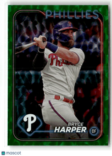 Load image into Gallery viewer, Bryce Harper 2024 Topps Series 1 Green Crackle Foilboard #200 /499

