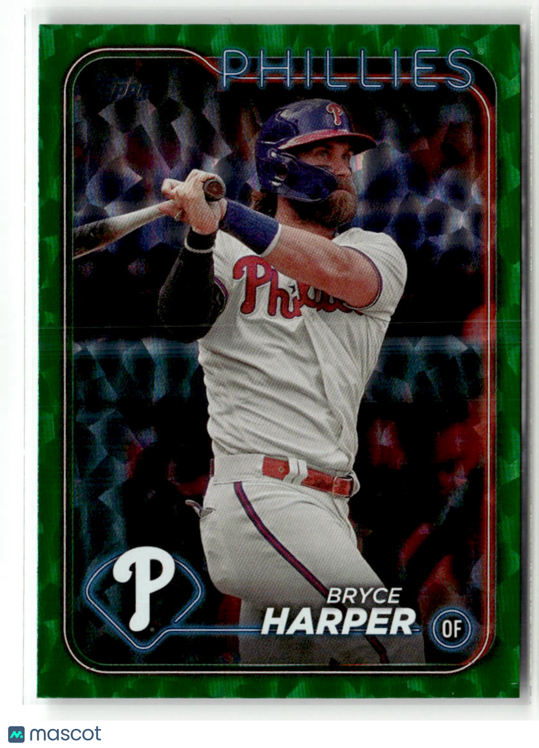 Bryce Harper 2024 Topps Series 1 Green Crackle Foilboard #200 /499