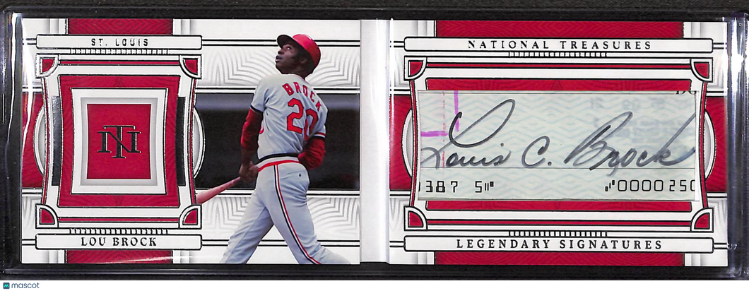 Lou Brock 2023 Panini National Treasures Legendary Signatures #LSB-LB /99