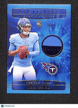 Load image into Gallery viewer, Cam Ward 2025 Panini Origins Rookie Patches Turquoise #RPH-CWD 20/25
