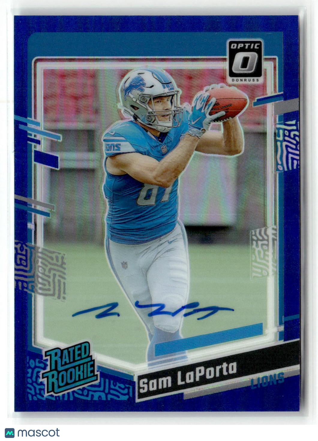 Sam LaPorta 2023 Panini Donruss Optic Football Blue Autographs #237 95/99