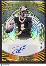 Load image into Gallery viewer, Derek Carr 2023 Panini Illusions Football Limelight Signatures Gold #LS-DC /50
