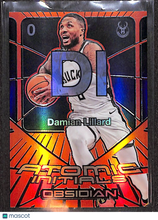 Load image into Gallery viewer, Damian Lillard 2024 Obsidian Atomic Initials Electric Etch Orange Flood #10 /99

