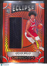 Load image into Gallery viewer, Jaylen Wells 2025 Panini Obsidian Eclipse Electric Etch Orange Flood #EM-WLS /99
