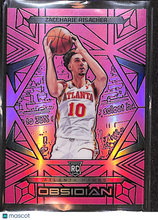 Load image into Gallery viewer, Zaccharie Risacher 2024 Panini Obsidian Electric Etch Pink Flood #176 /49 RC
