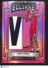 Load image into Gallery viewer, Yves Missi 2025 Panini Obsidian Eclipse Pink #EM-MSI /49 RC
