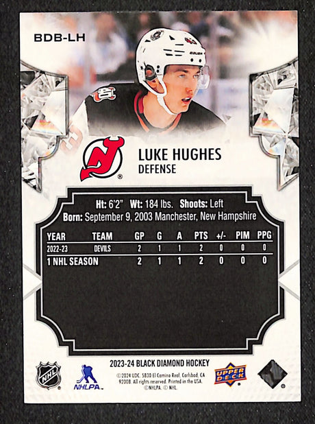 Luke Hughes 2023-24 Upper Deck Black Diamond #BDB-LH 256/349