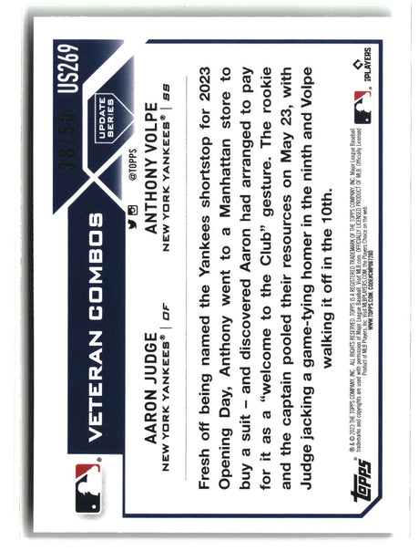 Aaron Judge Anthony Volpe 2023 Topps Update Series Independence Day #US269 38/50