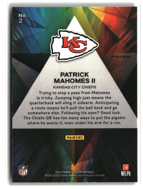 Patrick Mahomes II 2023 Panini Prizm Prizmatic Green #2