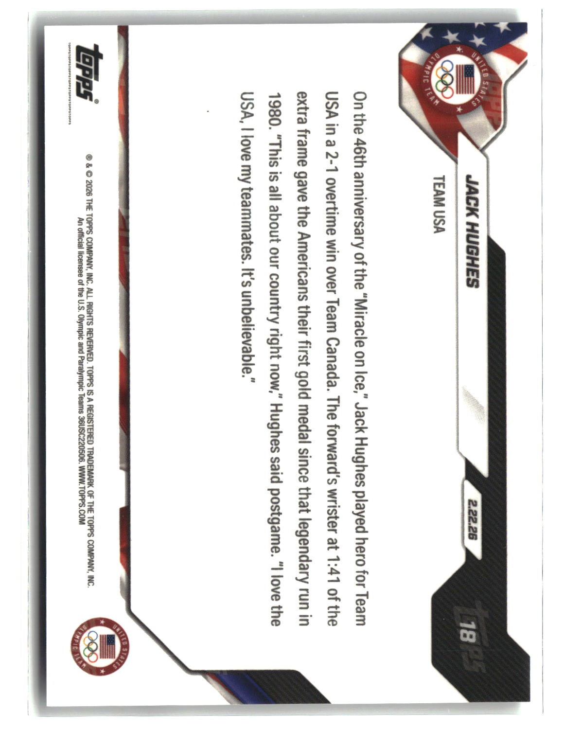 Jack Hughes 2026 Topps Now #18