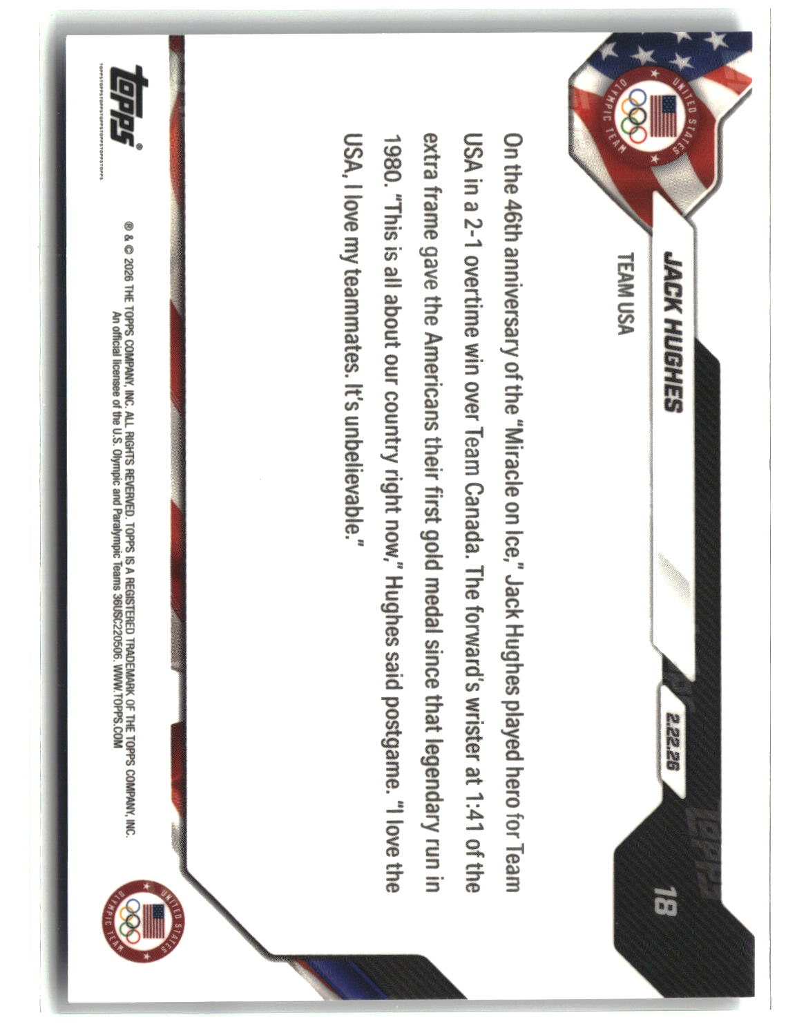 Jack Hughes 2026 Topps Now #18