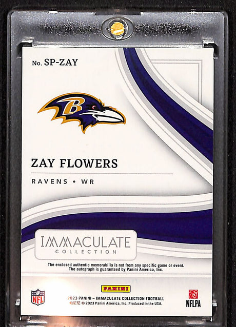 Zay Flowers 2023 Immaculate Collection Rookie Signature Dual Patch #SP-ZAY 16/99