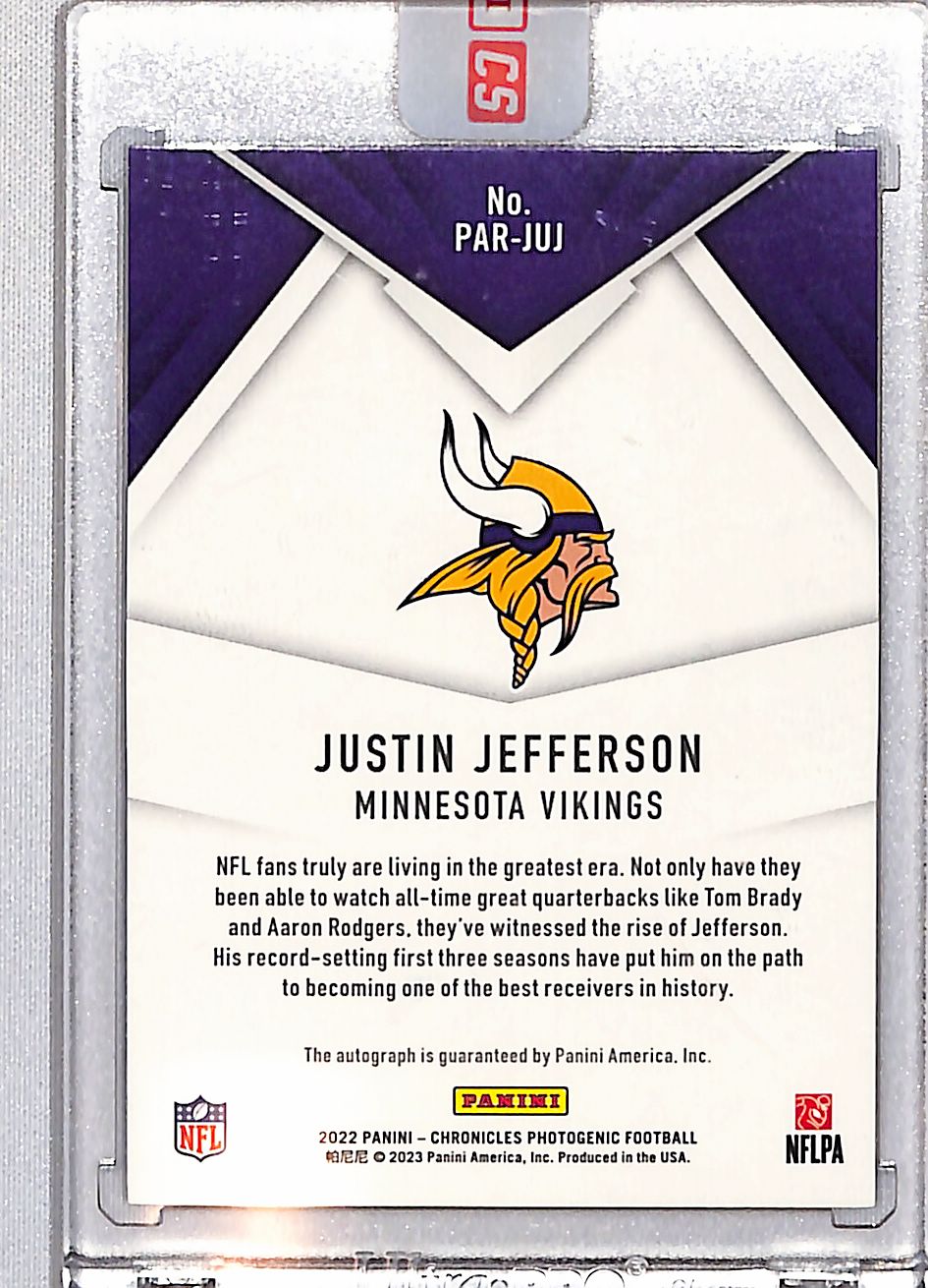 Justin Jefferson 2022 Panini Chronicles Photogenic Paramount Signatures #PAR-JUJ