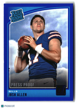 Josh Allen 2018 Panini Donruss Blue Press Proof #304
