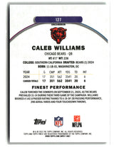 Caleb Williams 2025 Topps Finest Geometric Green Refractor #127 23/35