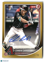Corbin Carroll 2025 Topps Bowman Gold #PRV-CC 08/50